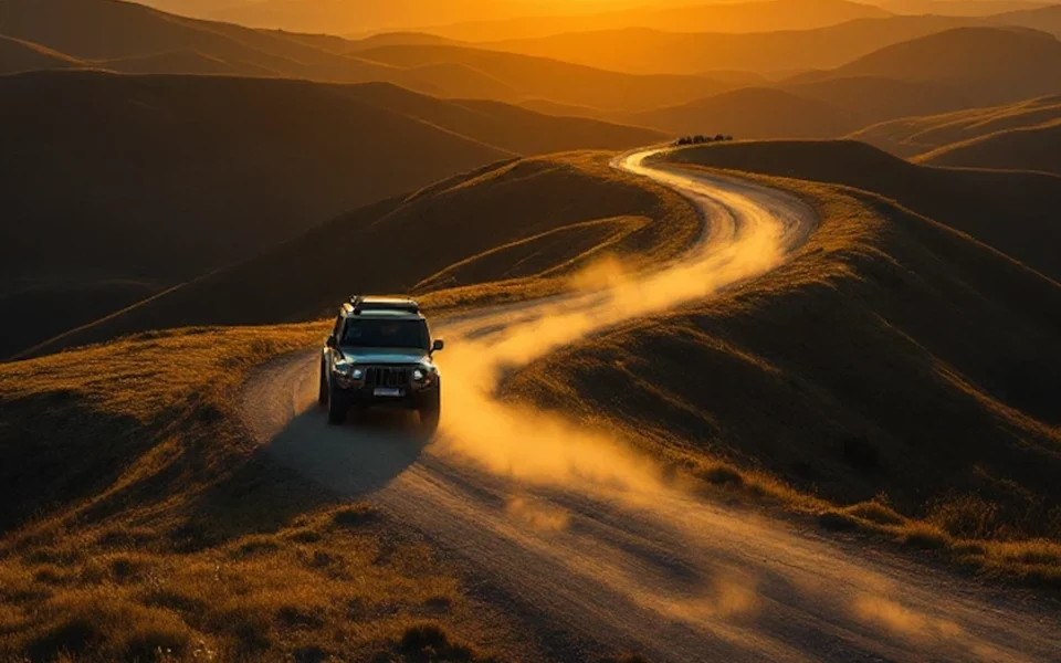 Carro na autoestrada